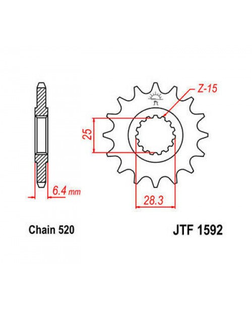 Звезда приводная передняя JT Sprockets JTF1592.14 Yamaha ATV