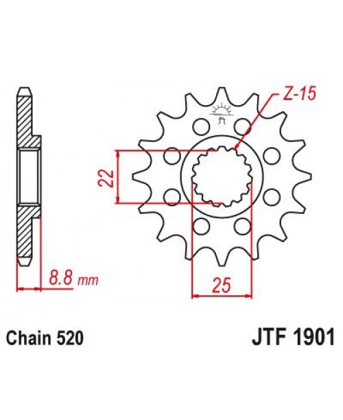 Звезда приводная передняя JT Sprockets JTF1901.13SC KTM