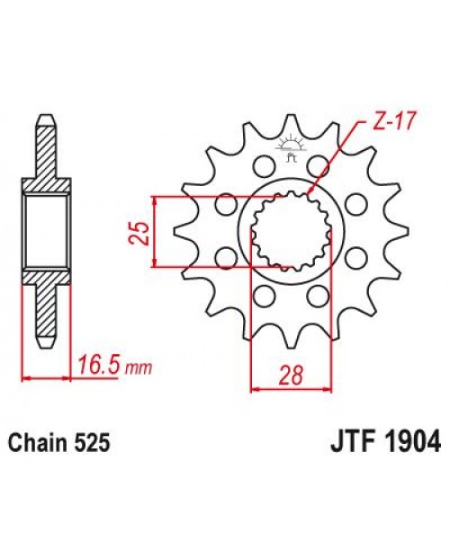 Звезда приводная передняя JT Sprockets JTF1904.17RB KTM