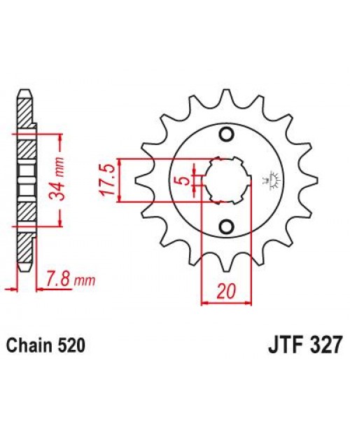 Звезда приводная передняя JT Sprockets JTF327.14 Honda, Kymco