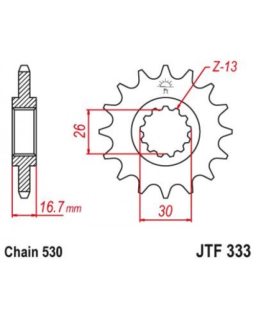 Звезда приводная передняя JT Sprockets JTF333.16 Honda