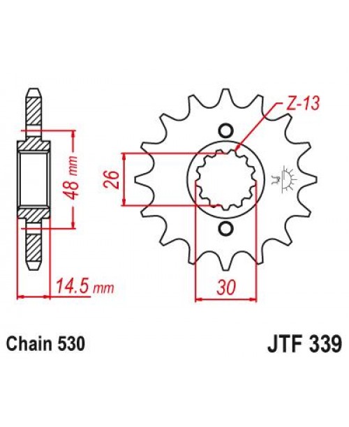 Звезда приводная передняя JT Sprockets JTF339.17RB Honda