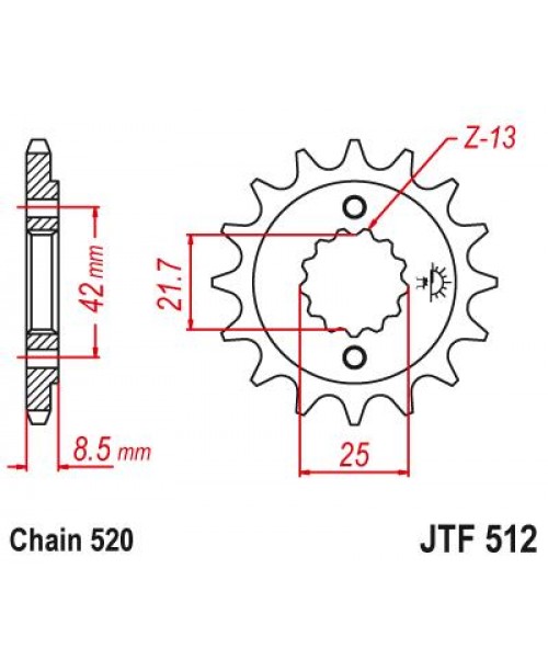 Звезда приводная передняя JT Sprockets JTF512.16RB Kawasaki