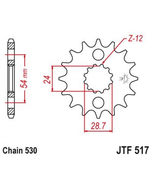 Звезда приводная передняя JT Sprockets JTF517.17RB Kawasaki