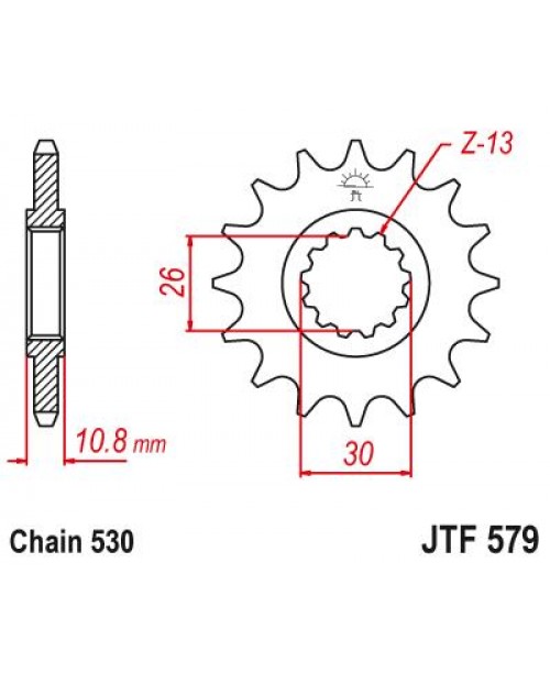 Звезда приводная передняя JT Sprockets JTF579.16RB Yamaha