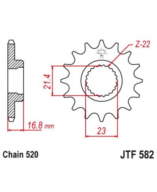 Звезда приводная передняя JT Sprockets JTF582.16RB Yamaha