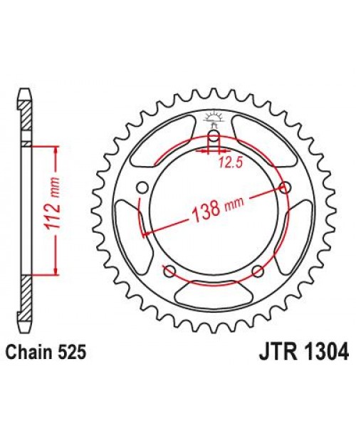 Звезда приводная задняя JT Sprockets JTR1304.41ZBK