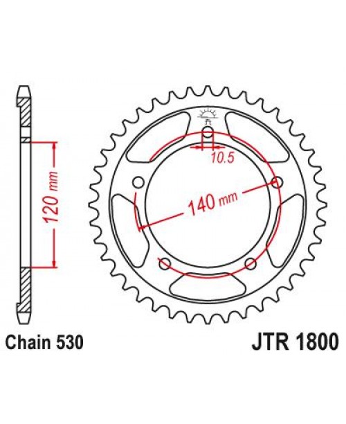 Звезда приводная задняя JT Sprockets JTR1800.43ZBK Suzuki/Triumph