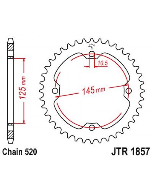 Звезда приводная задняя JT Sprockets JTR1857.38ZBK Yamaha ATV
