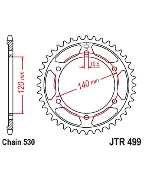 Звезда приводная задняя JT Sprockets JTR499.48 Kawasaki ZZR500 90-96