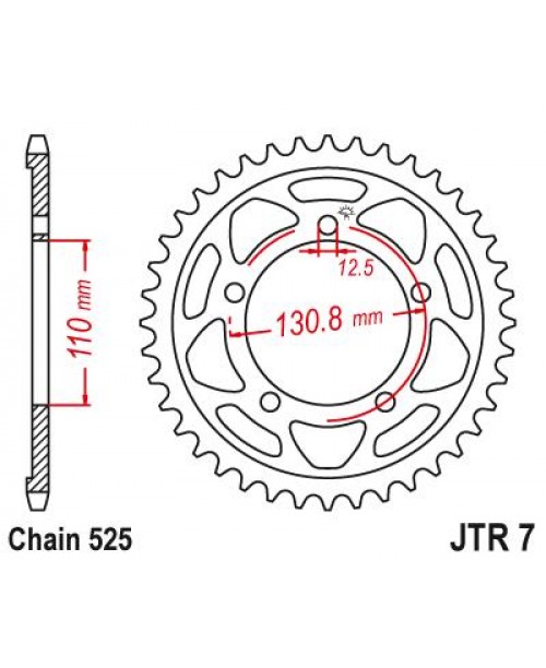 Звезда приводная задняя JT Sprockets JTR7.45ZBK