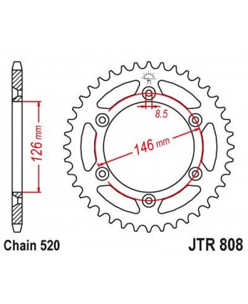 Звезда приводная задняя JT Sprockets JTR808.48 Suzuki