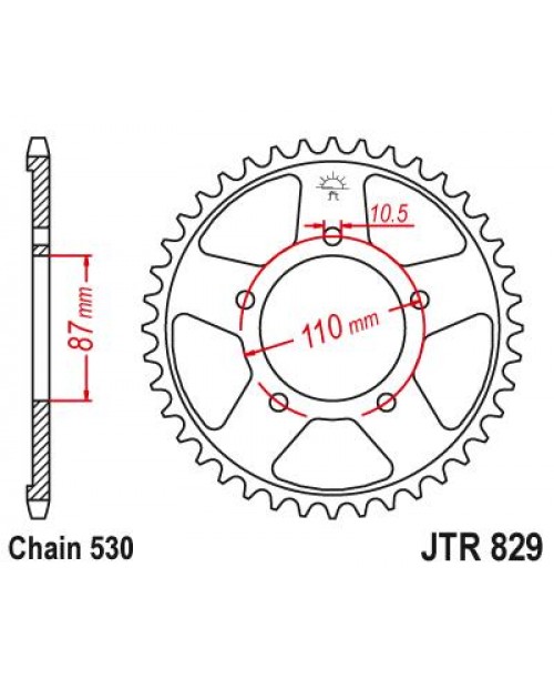 Звезда приводная задняя JT Sprockets JTR829.47ZBK Suzuki под цепь 530