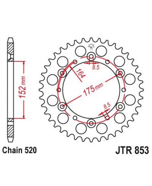 Звезда приводная задняя JT Sprockets JTR853.41ZBK Yamaha ATV