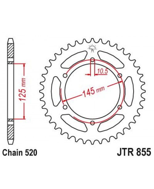 Звезда приводная задняя JT Sprockets JTR855.45 Yamaha XT600