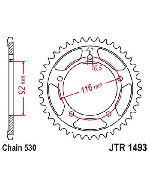 Звезда приводная задняя JT Sprockets JTR1493.41 Kawasaki