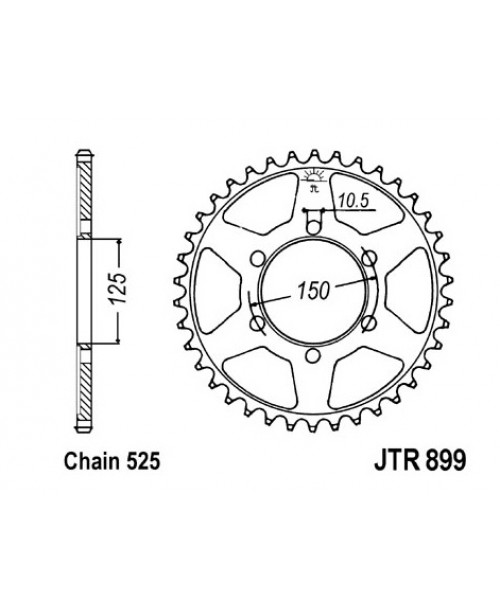 Звезда приводная задняя JT Sprockets JTR899.42