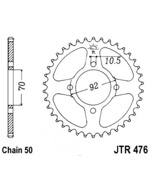 Звезда приводная задняя KAWASAKI PRB476 46 C45