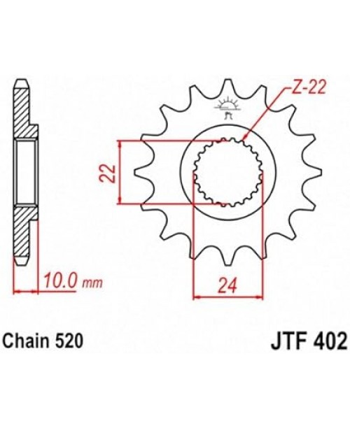 Звезда приводная передняя JT Sprockets JTF402.16RB