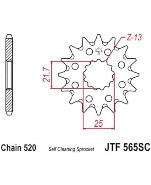 Звезда приводная передняя JT Sprockets JTF565.15RB