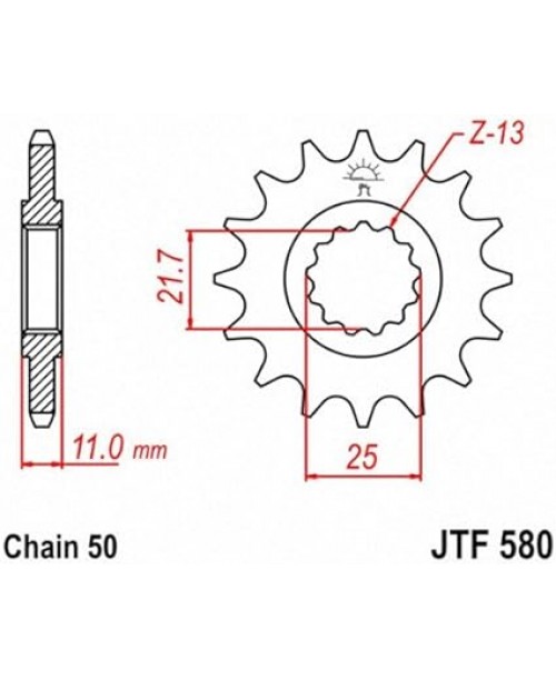Звезда приводная передняя JT Sprockets JTF580.16RB