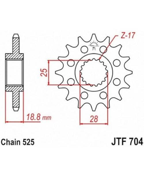 Звезда приводная передняя JT Sprockets JTF704.16RB