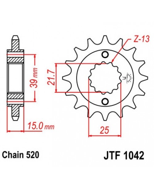 Звезда приводная передняя JT Sprockets JTF1042.14