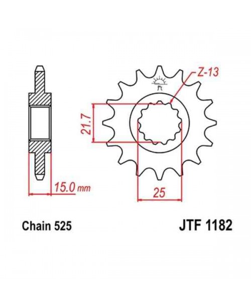 Звезда приводная передняя JT Sprockets JTF1182.14