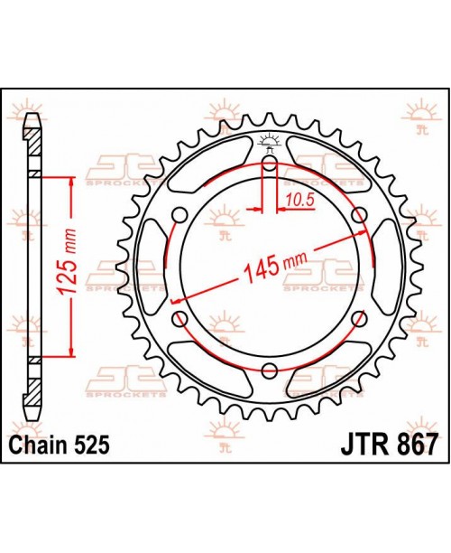 Звезда приводная задняя JT Sprockets JTR867.43