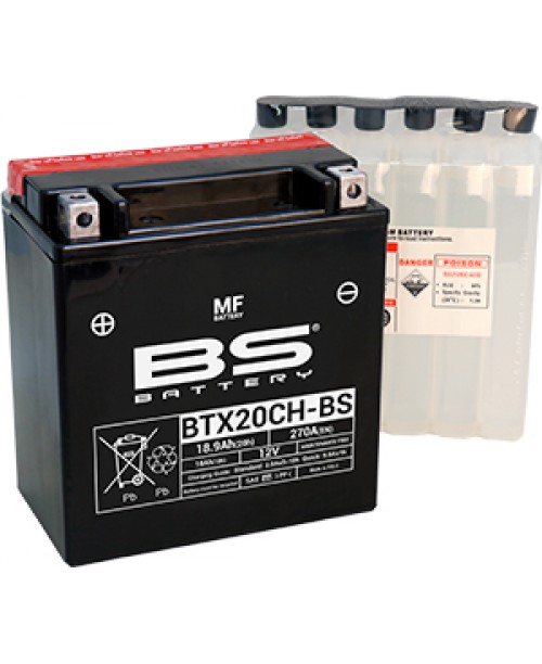 Аккумулятор YTX20CH-BS BS BATTERY BS-BTX20CH-BS 18Ah, 270CCA, 0,82LITR ACID, 6,1 KG ОБЩИЙ ВЕС, 150x87x161 +/-