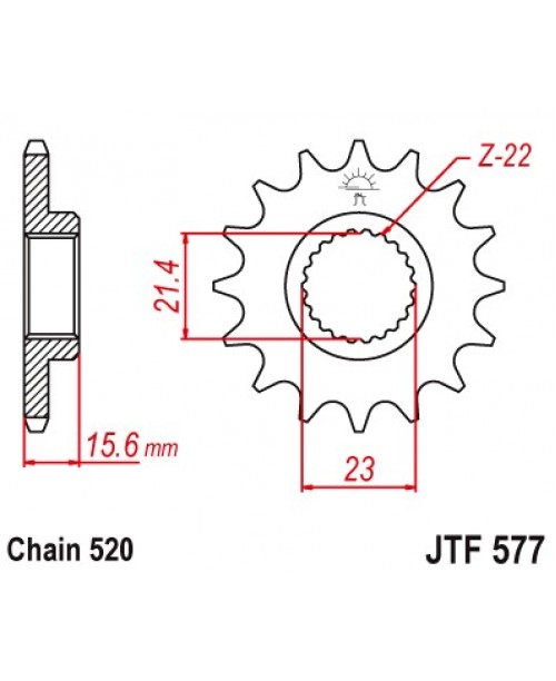 Звезда приводная передняя JT Sprockets JTF577.15