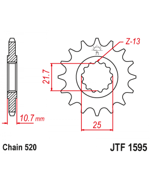 Звезда приводная передняя JT Sprockets JTF1595.16