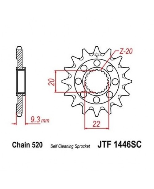 Звезда приводная передняя JT Sprockets JTF1446.13SC