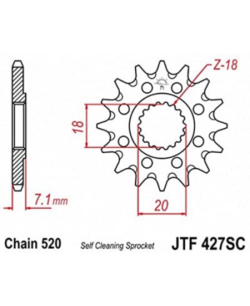 Звезда приводная передняя JT Sprockets JTF427.13SC