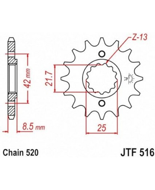 Звезда приводная передняя JT Sprockets JTF516.16