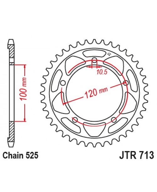 Звезда приводная задняя JT Sprockets JTR713.42