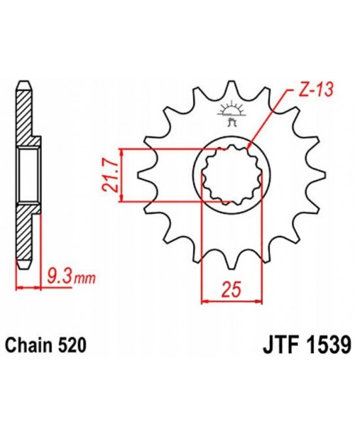Звезда приводная передняя JT Sprockets JTF1539.14RB