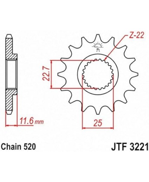 Звезда приводная передняя JT Sprockets JTF3221.13 Polaris Scrambler