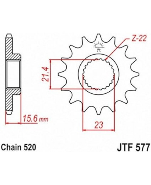 Звезда приводная передняя JT Sprockets JTF577.15RB