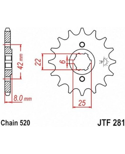 Звезда приводная передняя JT Sprockets JTF281.14