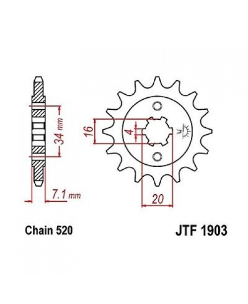 Звезда приводная передняя JT Sprockets JTF1903.14 KTM Duke 125 2011->