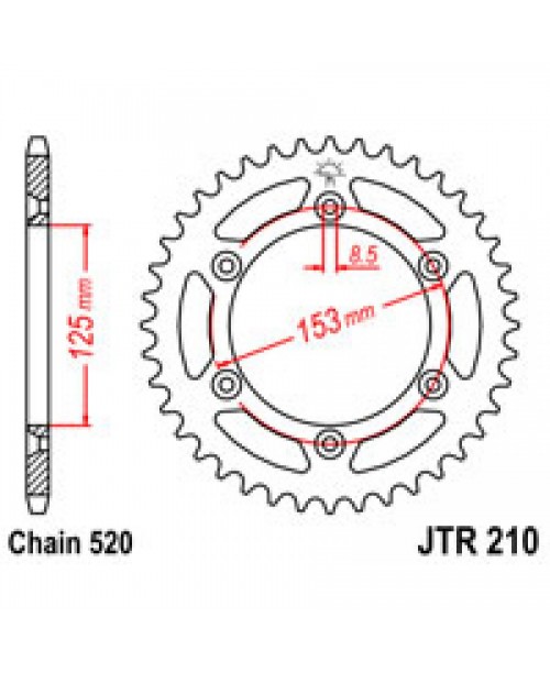 Звезда приводная задняя JT Sprockets JTR210.51