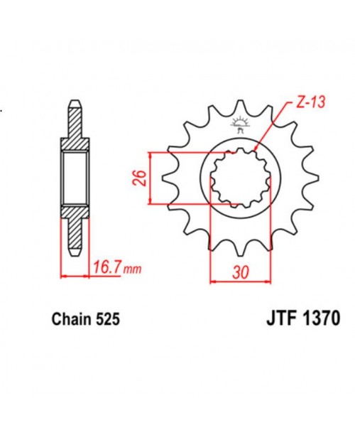 Звезда приводная передняя JT Sprockets JTF1370.15RB