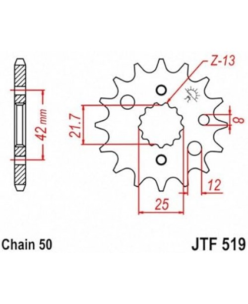 Звезда приводная передняя JT Sprockets JTF519.15