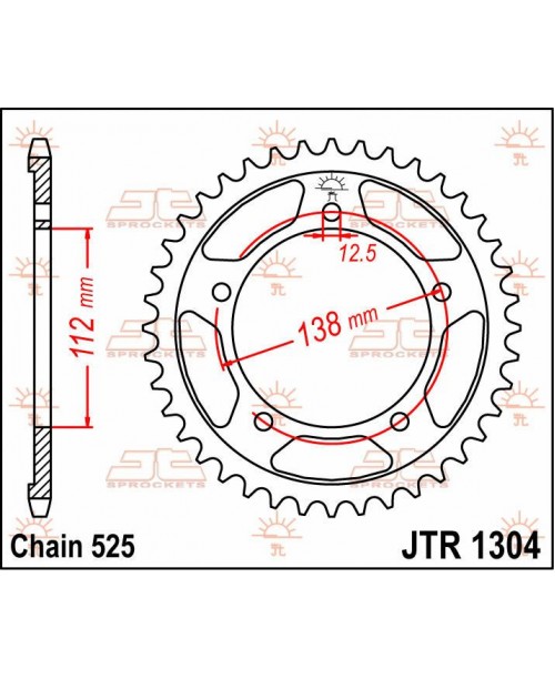 Звезда приводная задняя JT Sprockets JTR1304.42