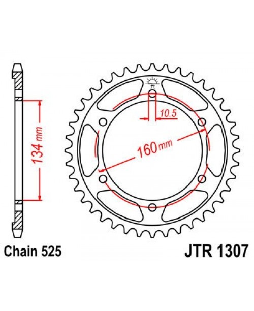 Звезда приводная задняя JT Sprockets JTR1307.46
