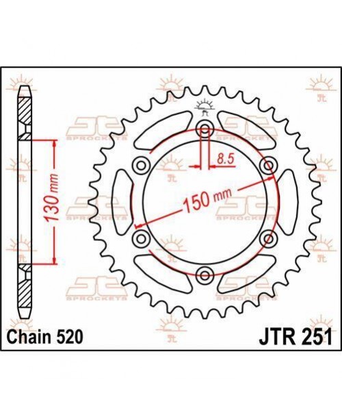 Звезда приводная задняя JT Sprockets JTR251.50SC