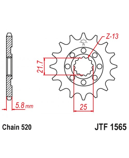 Звезда приводная передняя JT Sprockets JTF1565.13SC