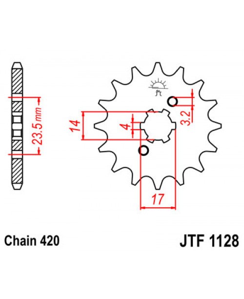 Звезда приводная передняя JT Sprockets JTF1128.11 Aprilia RS 50, Derbi Senda