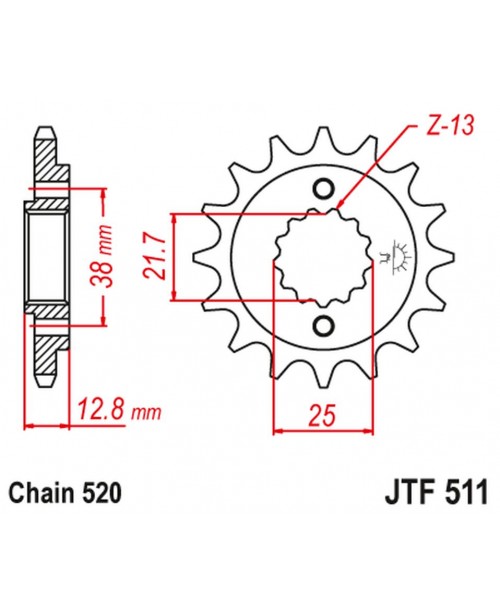 Звезда приводная передняя JT Sprockets JTF511.14
